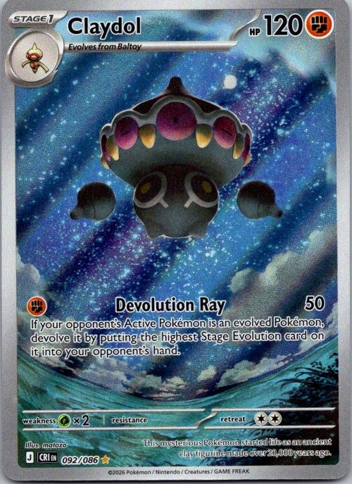 Claydol 092/086 Holo Illustration Rare Chaos Rising Pokemon Near Mint