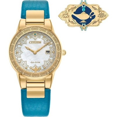 Citizen Women's Watch Disney Princess Eco-Drive Blue Leather Strap GA1072-07D