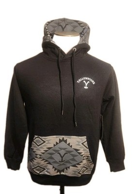 Yellowstone Dutton Ranch Logo Hoodie Adult Size Small  Black Gray Southwestern  
