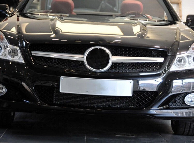 For 2003 2004-2006 Mercedes Benz R230 SL500 SL550 SL600 Front Grille Grill Black - Image 2 of 4