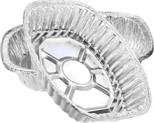 Large Oval Disposable Aluminium Foil Trays for Baking, Roasting, Broiling, Cooki