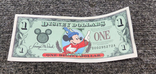 Disney Dollars Mickey Mouse Fantasia 1997 25th Anniversary One Dollar D00295272A