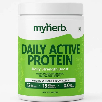 MYHERB Daily Active Protein | Whey + Pea Blend | Chocolate flvr 450G Pack Of 1