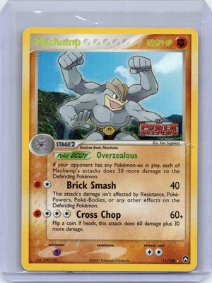 Machamp 11/108 Holo Rare Power Keepers Pokemon Reverse Holo Damaged crease