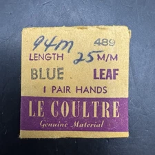 NEW Genuine Vintage LeCoultre Cal. 489 Blue Leaf Hands 95M 25mm Pair