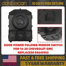 Door Power Folding Mirror Switch & Control For Chevrolet GMC 2014-2020 84643953