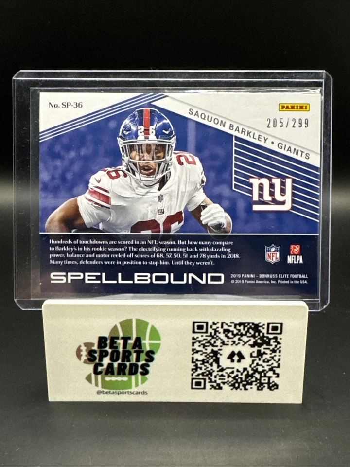 2019 Donruss Elite #SP-36 Saquon Barkley "R" Spellbound #/299 - Image 2 of 3