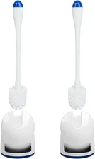 CELOX Toilet Bowl Brush and Holder, Compact with White 