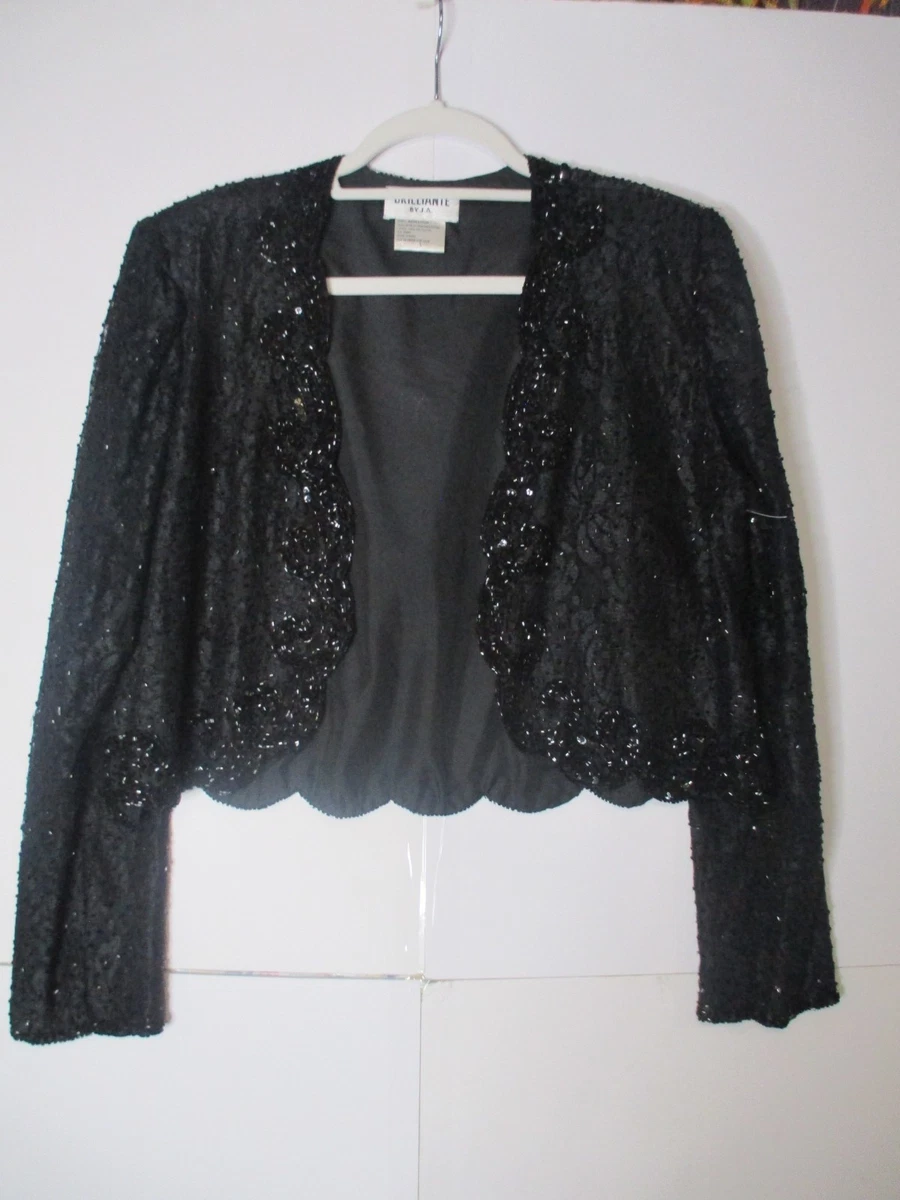 evening velvet dresses Mid-Length Lace Bolero Jacket Black / 6XL