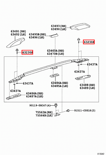 Genuine Prado GRJ150 GRJ125 GRJ121 GRJ120 GDJ155 GDJ151 Roof Rack Rail Bolt - Bild 9 von 20