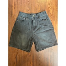 H m Divided Womens High Waisted Denim Shorts Washed Black Size 6