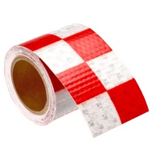 Reflective Tape 1 Roll 10 Ft x 2" Safety Tape Reflector, Square Red White