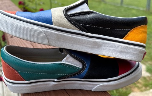 Vans Old Skool Multicolor, Men's 6 Women's 7.5, Suede Leather Canvas Combo - Picture 2 of 6