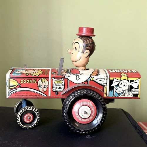 Vintage Marx Dagwood  Crazy Car Wind Up Toy 1930’s Rare Great lithograph Works!