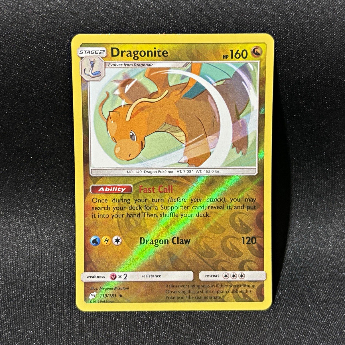 The Pokemon Company Pokemon TCG Dragonite 119/181 SM Team Up Reverse Holo Rare
