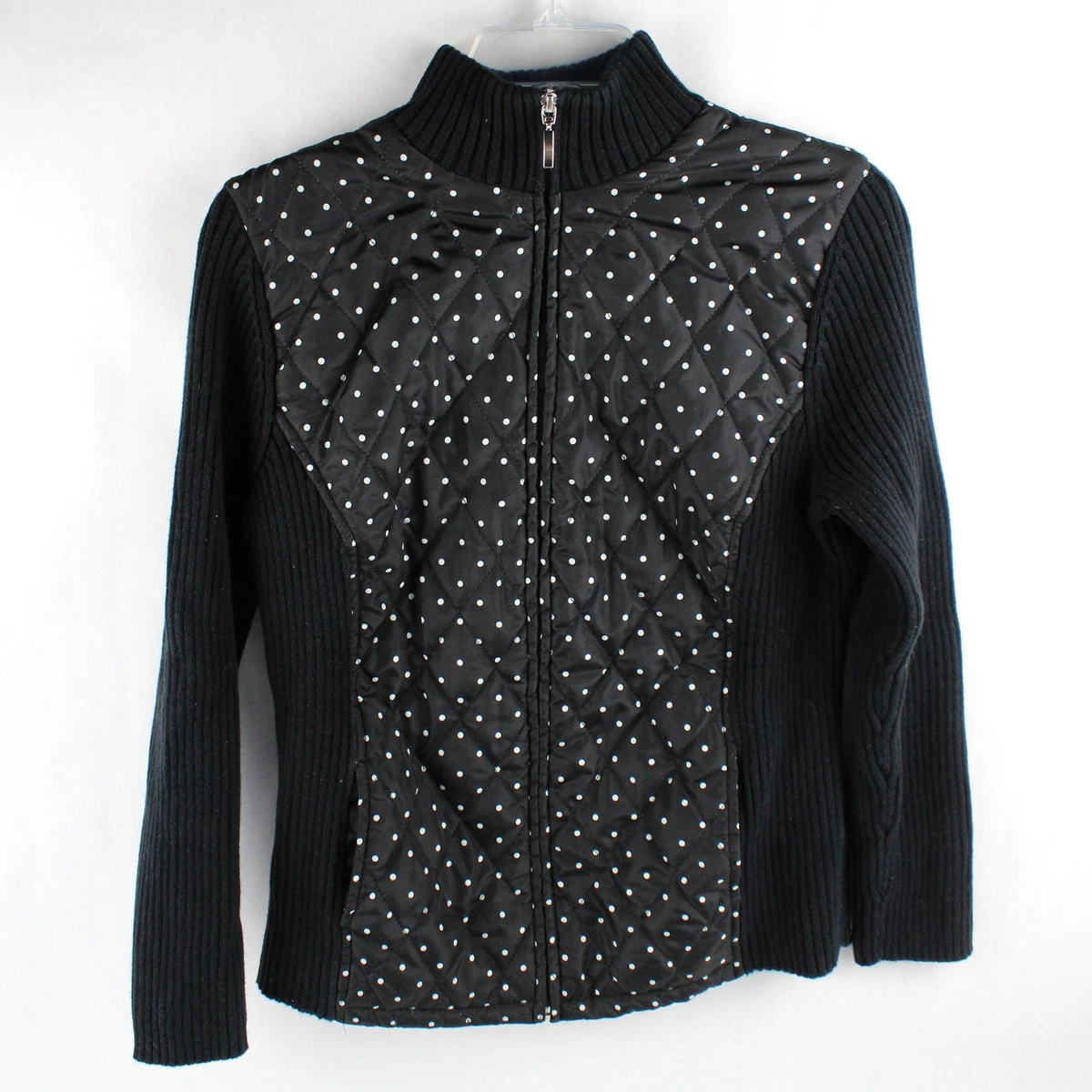 Veste Tricotée Petite Taille Croft & Barrow Femme - Fermeture éclair - Broderie Florale