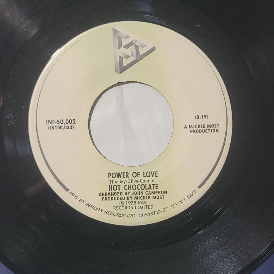 Hot Chocolate ~ Every 1's A Winner/ Power Of Love ~ Infinty 45 RPM Record Foto 4 de 4