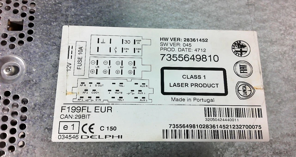 AUTORADIO PER FIAT Punto EVO 7355649810 (09>12) - Immagine 3 di 4