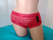 Panties Fredericks of Hollywood Red Lace Sheer Nylon Bikini XL