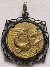 Medaglia OND Torino Gara di Pesca Categoria Canna Pesci Sport Ventennio Arg.