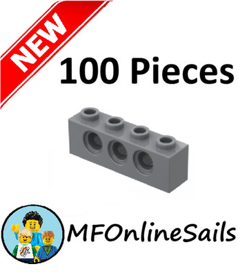 Genuine LEGO Dark Bluish Gray 1x4 Technic Bricks #3701 100pcs 146g MILS