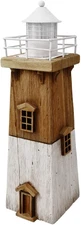 Handcrafted Wooden Nautical Lighthouse Decor with Light for Home or Bath