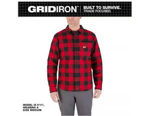 Milwaukee Men's Red X-Large GRIDIRON Flannel Shirt  M551R-XL