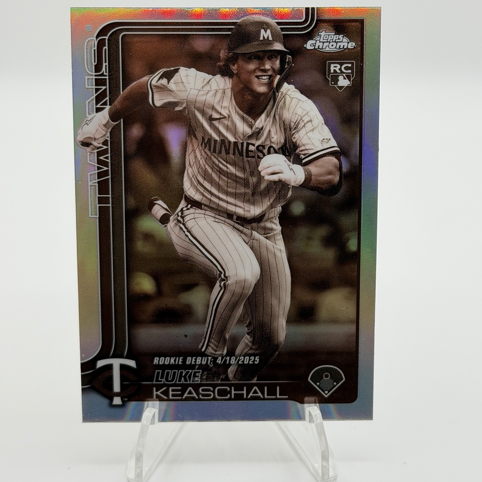 2025 Topps Chrome Update Sepia Refractor Luke Keaschall Minnesota Twins #USC134