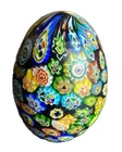 Vintage Murano Art Glass Satin Millefiori Egg