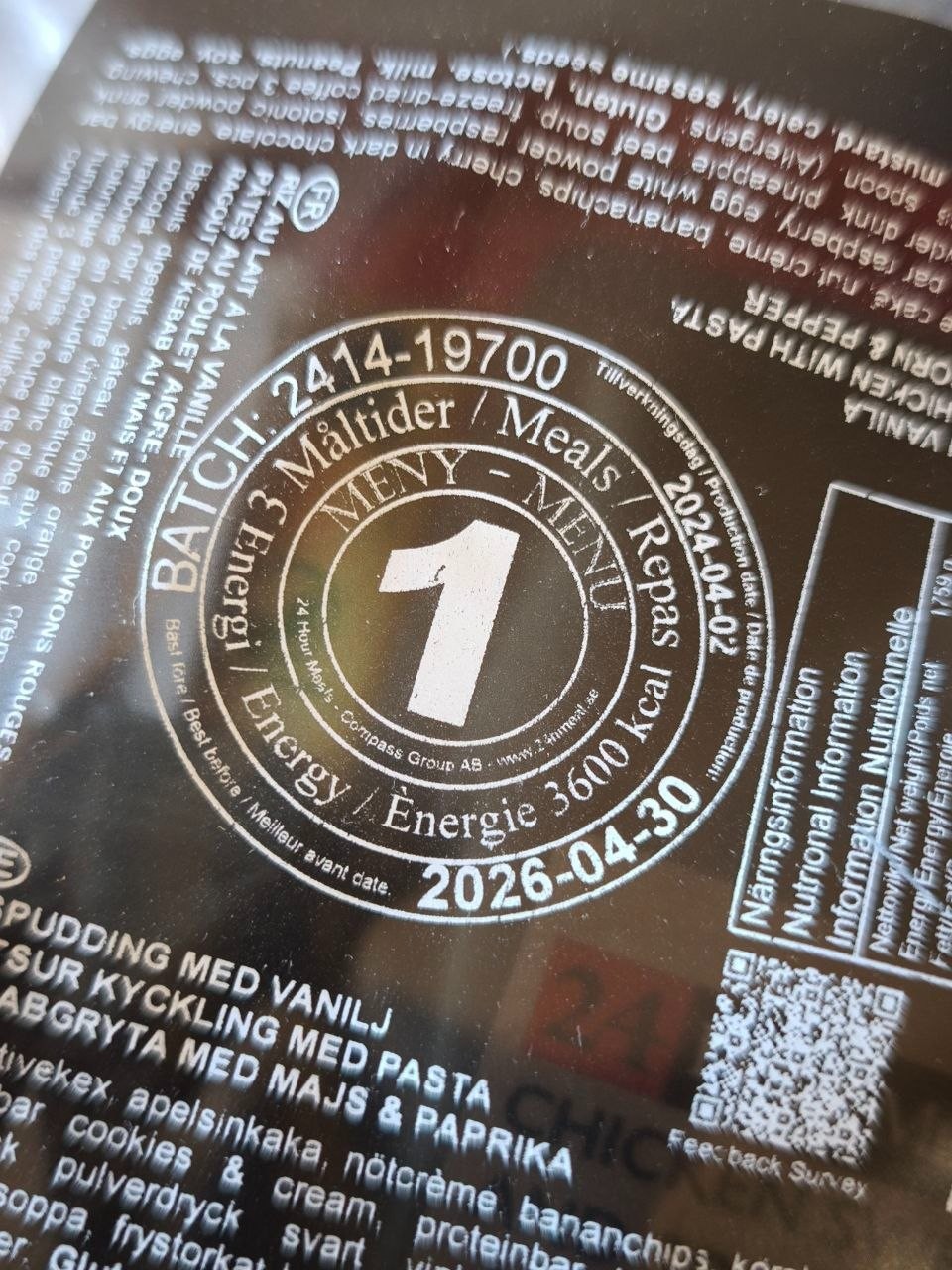 Swedish 24H Daily Food Ration Survival Individual Wet Dry Meal Rations ...