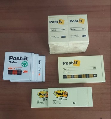 Post-it  gelbe Haftnotes in 4 Größen. 18 Blöcke à 100 Zettel orig. eingeschweißt