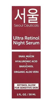 NEW Seoul Ceuticals  Ultra Retinol Night Serum  SNAIL MUCIN 1 FL. OZ./30 ML