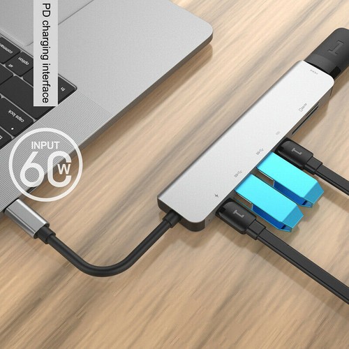 Laptops/Type-C Devices 7 in1 Type C Hub 4K HDMI USB Docking Station USB-C PD - Afbeelding 7 van 11