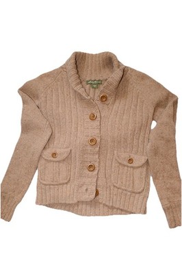 Eddie Bauer Brown Solid Knit Button-Front Collared Cardigan Sweater XS