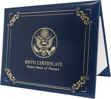 GraduationMall US Birth Certificate Holder 8.5"*11" 8.5*11, Navy 