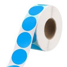 1Roll 1000pcs Color Dot Sticker 1" Blank Circle Coding Label Blue