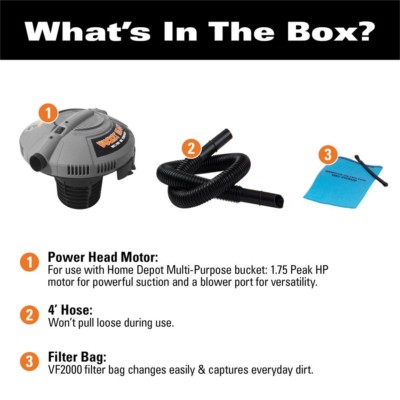 Bucket Head Wet HP Dry Shop Vac Vacuum Cleaner Water Liquid Blower