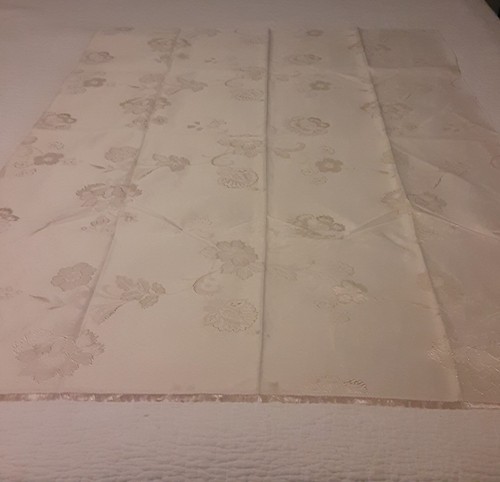 Vintage geprägter cremefarbener Blumenstoff schimmernd elegant - Bild 7 von 7