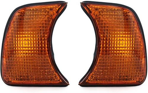 2x Amber Front Corner Parking Light Indicator Lens For BMW 5-Series E34 89-95 - Picture 2 of 6