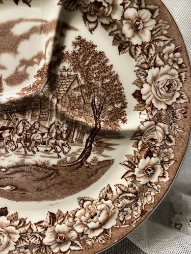 Horse Shenango China Restaurant Ware Brown Roselyn Castle Grill Plate 10” Dinner - 第 5/8 張圖片