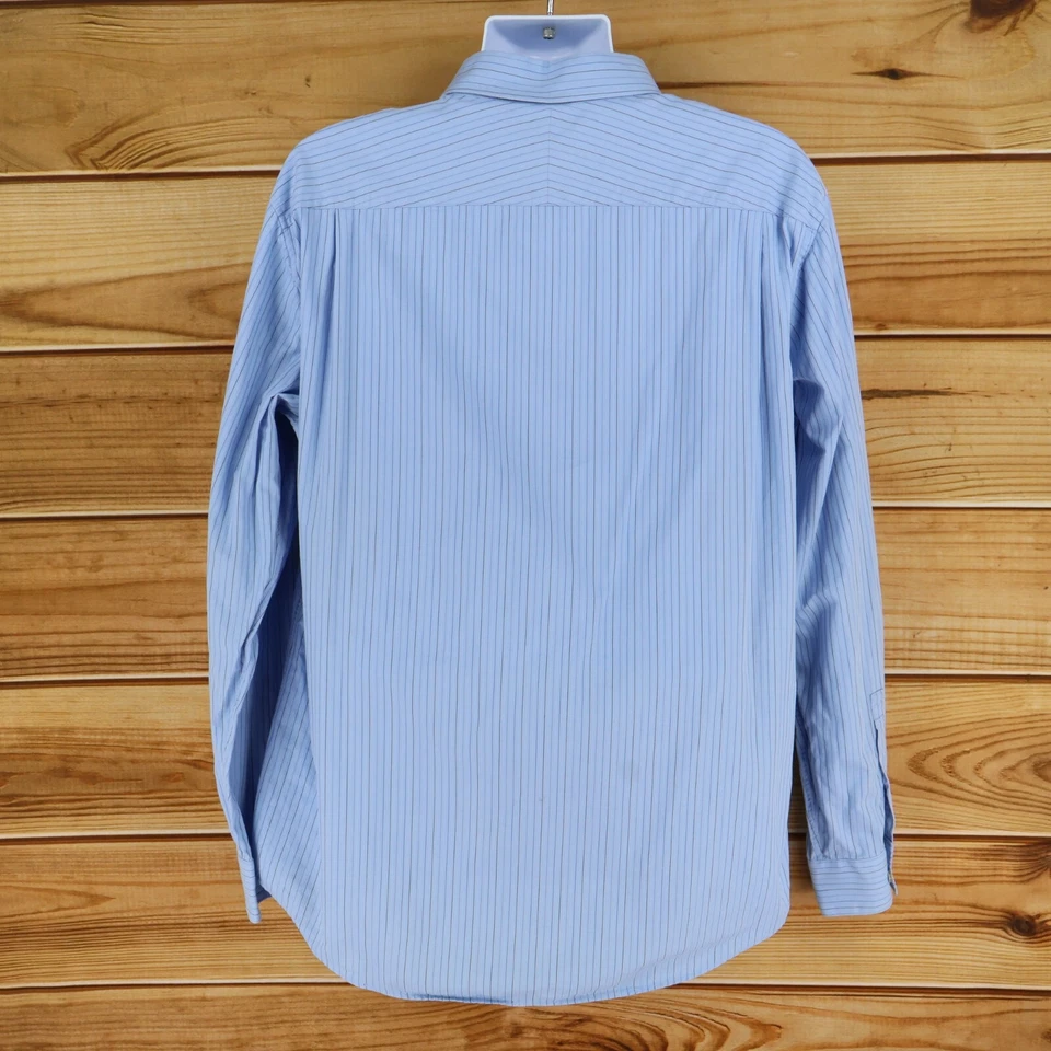 Apt. Camisa de vestir 9 para hombre talla XL (18x35/36) azul a rayas 100 % algodón cuello en punta Foto 2 de 4