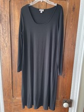 JJill Black Knit Dress Size Small Long Sleeves Scoop Neck S