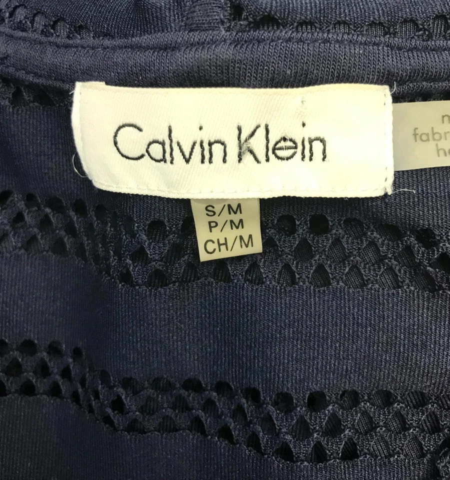 Traje de baño con capucha para mujer CALVIN KLEIN talla S/M azul malla semi transparente Foto 2 de 4