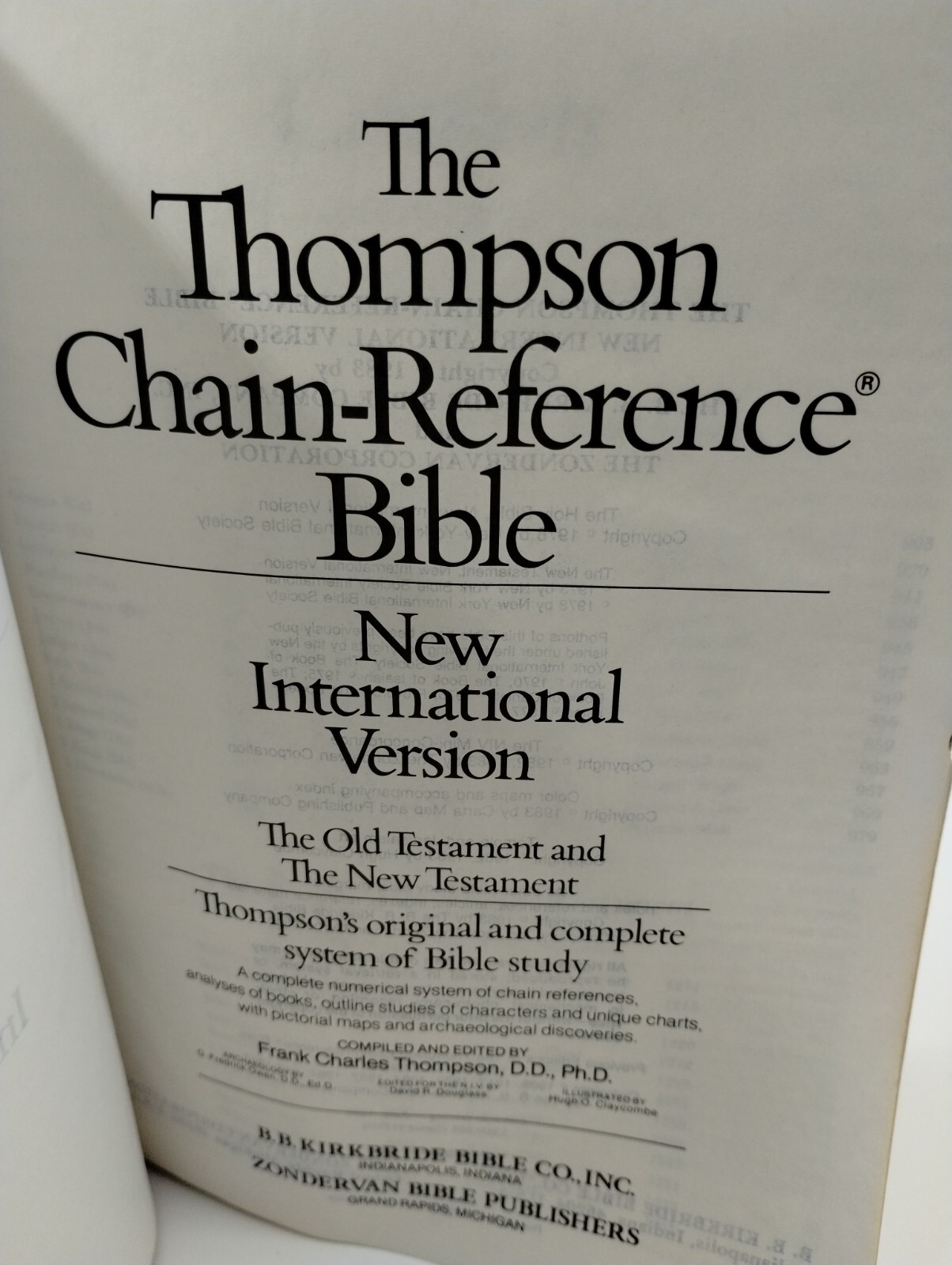 Thompson ChainReference Bible, NIV Red Letter, Kirkbride/Zondervan HC
