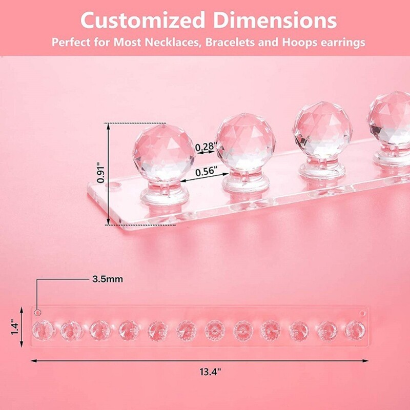 2 Pack Necklace Holder Acrylic Necklace Hanger Wall Mont Necklace