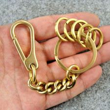 Solid Brass Key Chain Holder Keyrings Bag Wallet Keychains With Snap Hook Gift