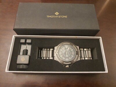 New Timothy Stone's Manis Men's Quartz Stainless Steel Watch Black Label  Gift UK