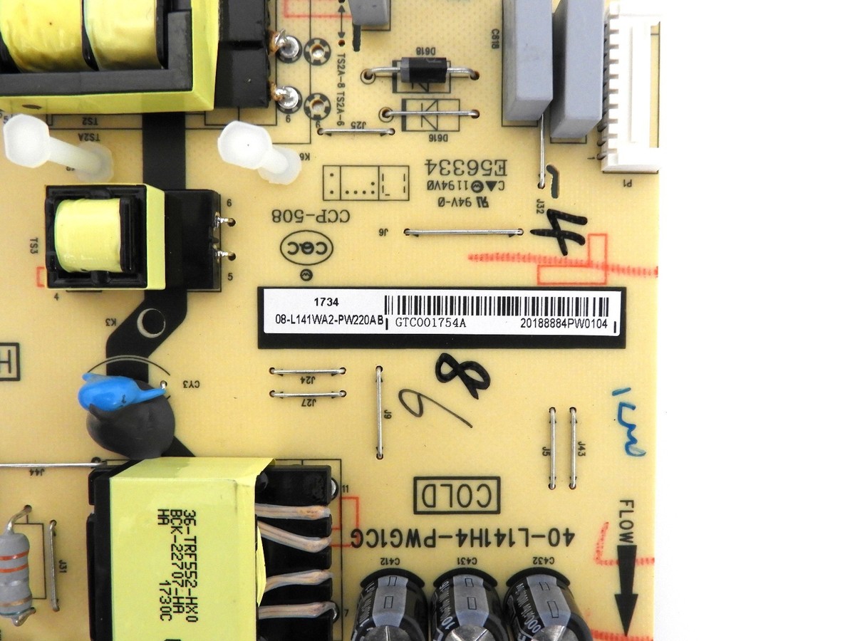 TCL 55S401 Power Supply Board 08-L141WA2-PW220AB | eBay