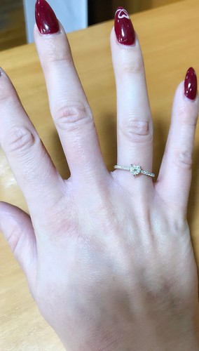 ANELLO SOLITARIO ANELLO FIDANZAMENTO ORO BIANCO DIAMANTI CT0,16 CUORE ETERNITà - Foto 4 di 4