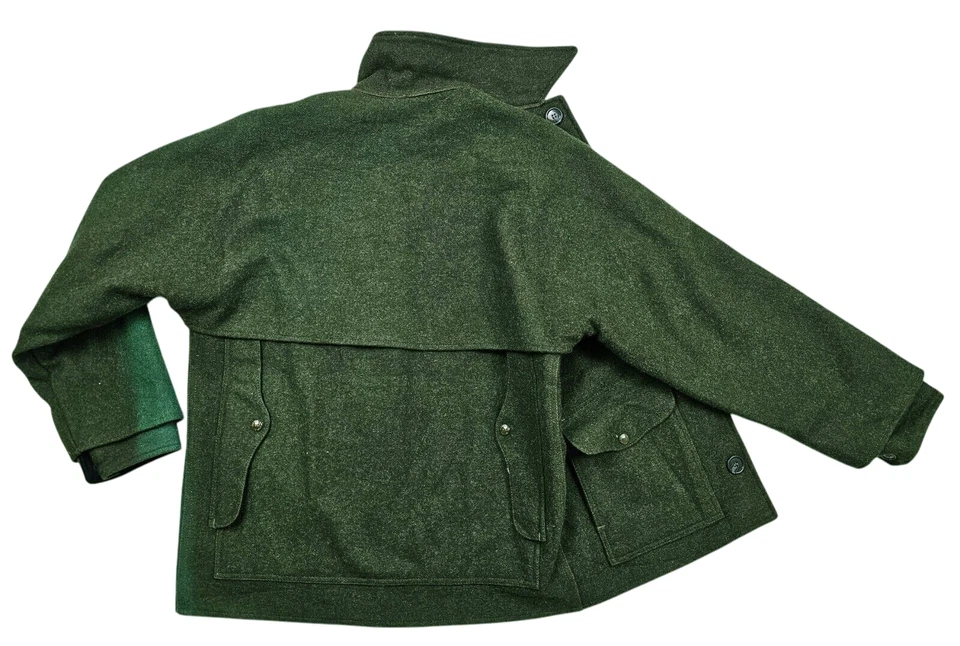 HOT VTG Men's FILSON 83 McKINAW CRUISER PARKA WOOL SAGE GREEN COAT Jacket 38 S-M - Image 4 of 4